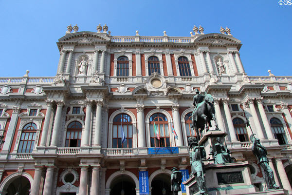 Palazzo Carignano Italy room extension (1850s) built to serve as Italian parliament, but capital moved to Florence in 1861. Turin, Italy.