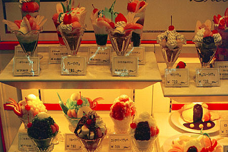Desert replicas as appealing as the real thing in Kyoto. Japan.