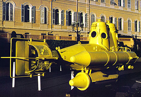 Sous-Marin Biplace constructed in 1966 at Oceanographic Museum, Monaco.
