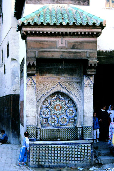 Fountain in Fes. Fes, Morocco.