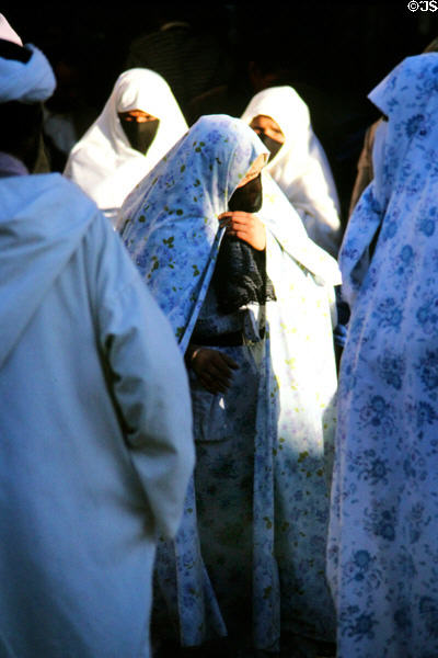 Women in souk of Midelt. Morocco.