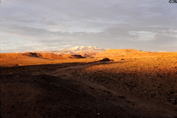 Landscape on desert route to Ait Benhaddou. Morocco.