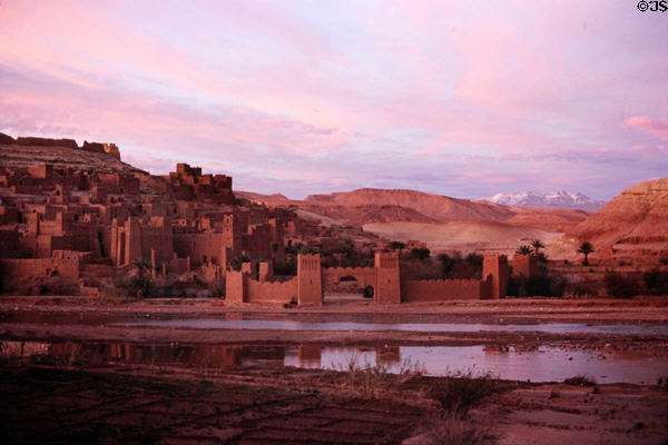 Walls of town of Ait Benhaddou. Morocco.
