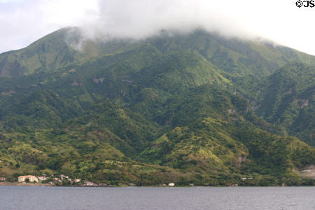 Pelée Volcano seen from sea. Martinique.