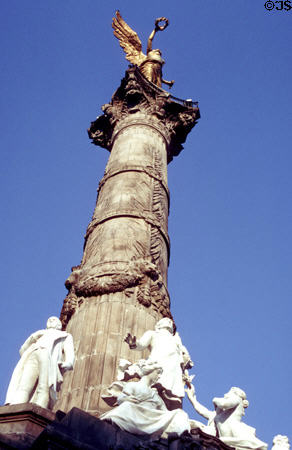 Pillar & sculptures of Monumento a la Independencia. Mexico City, Mexico.
