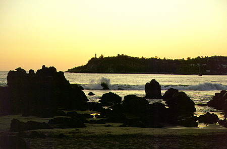 The sunset over Puerto Escondido. Mexico.