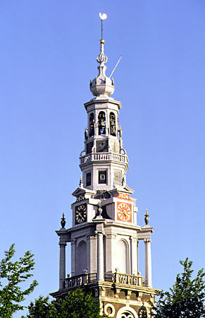 Renaissance style Spire of Zuiderkerk (1603). Amsterdam, Netherlands.
