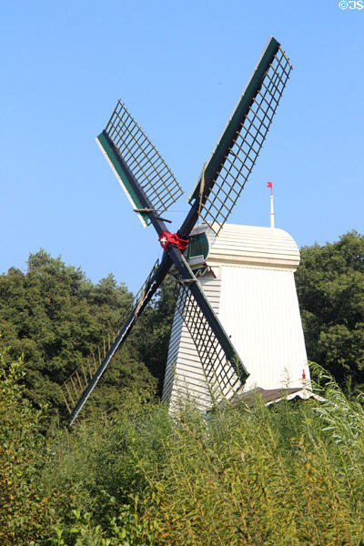 Wind-driven sawmill (c1690) from Numansdorp at Arnhem Openlucht Museum. Arnhem, Netherlands.