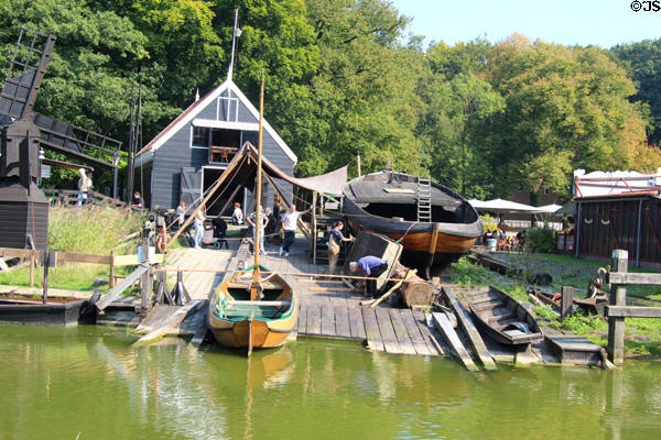 Shipyard dock at Arnhem Openlucht Museum. Arnhem, Netherlands.