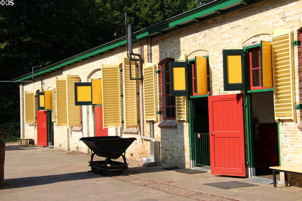 Dairy factory (1879) from Veenwouden which marked a major development in cheese making by moving the process from farm to factory at Arnhem Openlucht Museum. Arnhem, Netherlands.