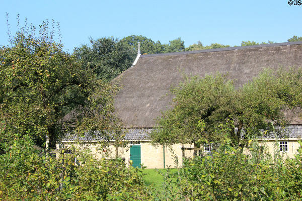 Thatched roof farmhouse at Arnhem Openlucht Museum. Arnhem, Netherlands.