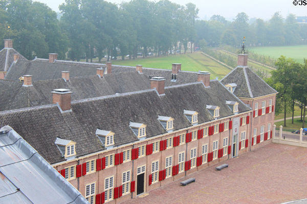 Wing of Het Loo Palace with dormer windows. Het Loo, Netherlands.