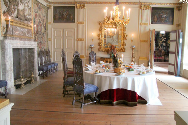 New Dining Room where visitors were allowed to watch King Willem dine. Het Loo, Netherlands.