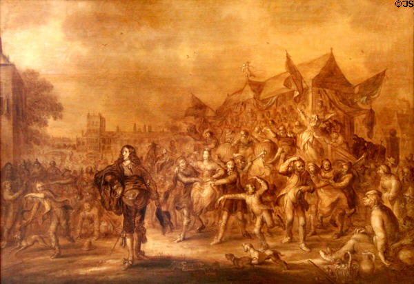 Work by Adrian van der Venne (1589-1682) well-known painter of his era. Het Loo, Netherlands.