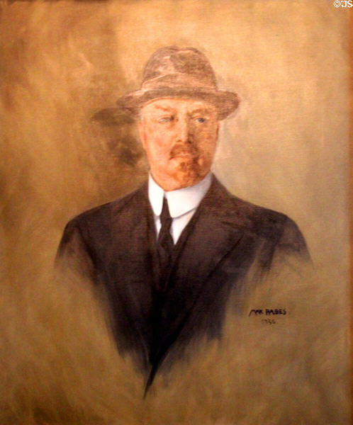Painting by Max Rabes (1936), a German Impressionist painter. Het Loo, Netherlands.