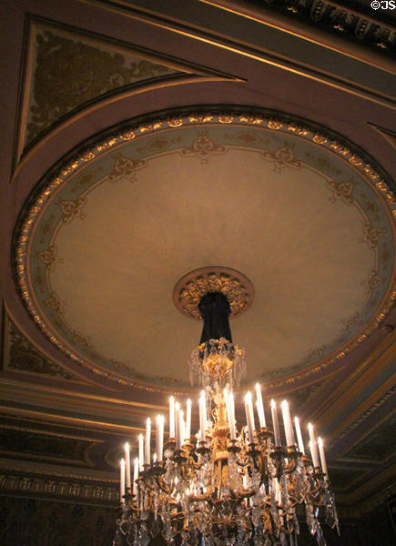 Ceiling medallion & chandelier in Drawing Room of Prince Hendrik. Het Loo, Netherlands.