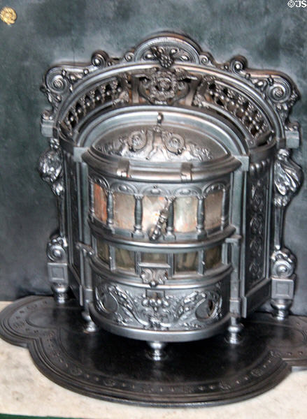 Cast iron heating stove in Prince Hendrik's Hunting Cabinet. Het Loo, Netherlands.