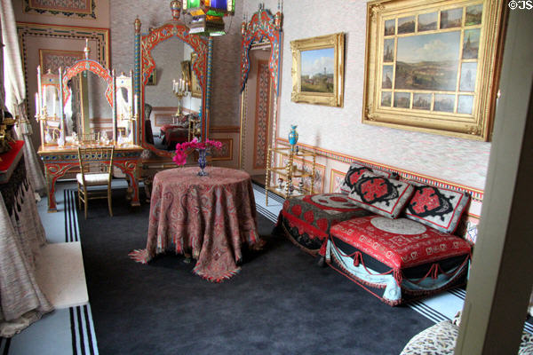 Fairytale Arabic style boudoir of Queen Sophie, first wife of King Willem III, in the 19thC. Het Loo, Netherlands.