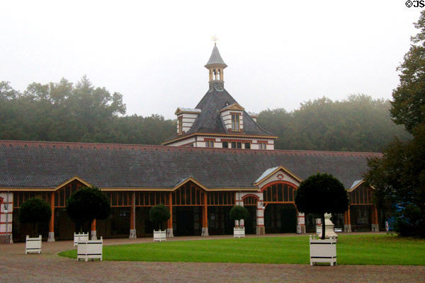 Stables housing vintage car collection. Het Loo, Netherlands.