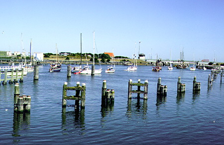 Canal to the sea in Afsluitdijk. Netherlands.