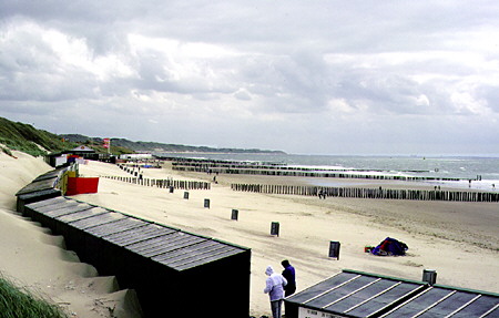 Beaches on coastline near Middleburg. Middelburg, Netherlands.