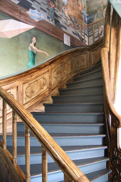 Staircase with murals at National Tin Figures Museum. Ommen, Netherlands.