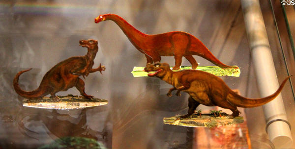 Tin figure models of dinosaurs at National Tin Figure Museum. Ommen, Netherlands.