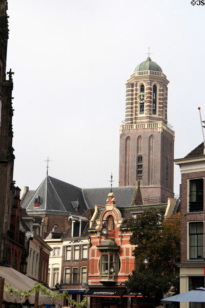 Peperbus late Gothic tower overlooking the town. Zwolle, Netherlands.