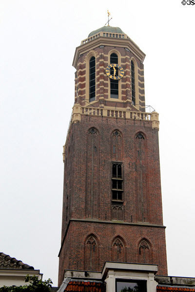 Peperbus late Gothic tower (15C), associated with the Basilica of Our Lady of the Assumption, designed by Berend van Covelens. Zwolle, Netherlands.