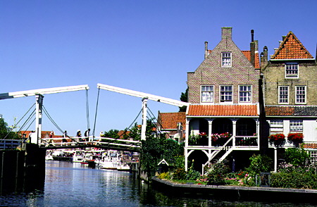 Lift bridge in Enkhuizen. Netherlands.