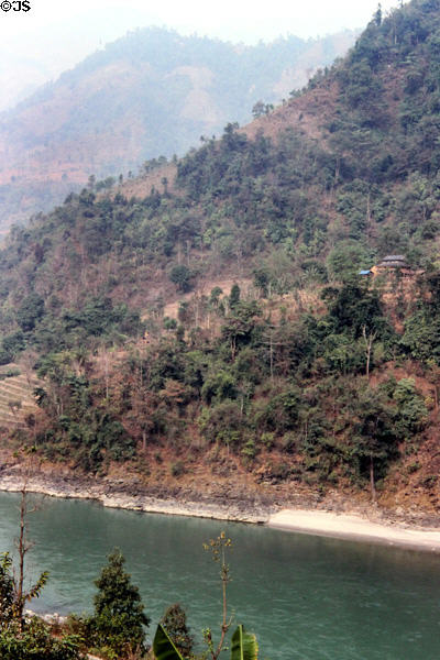 View from road to Katmandu near Mugling. Nepal.