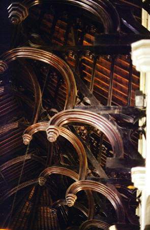 Mahogany ceiling of the Holy Trinity Cathedral in Port of Spain. Trinidad and Tobago.