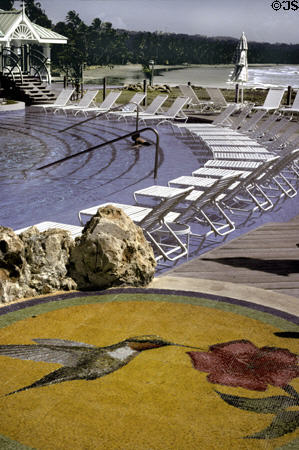 Resort pool of Hilton Hotel on Tobago. Trinidad and Tobago.