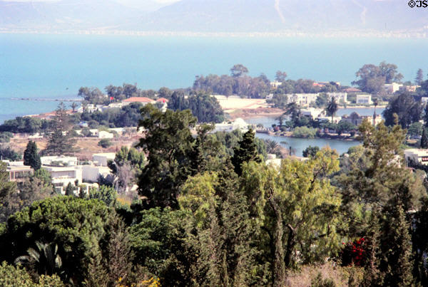 Punic harbor and Gulf of Tunis in Carthage. Tunis, Tunisia.