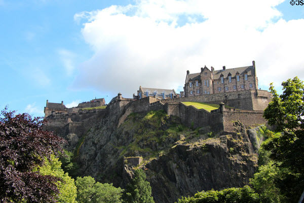 Edinburgh Castle seen from New Town. Edinburgh, Scotland.