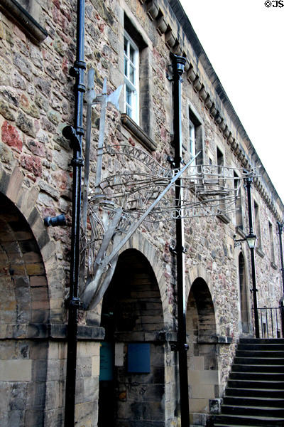 Sign of National War Museum of Scotland at Edinburgh Castle. Edinburgh, Scotland.