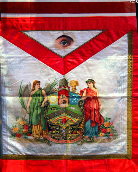 Order of Rechabites society of total abstainers apron which belonged to Scottish Battery Sergeant-Major (c1890-1900s) at National War Museum of Scotland. Edinburgh, Scotland.