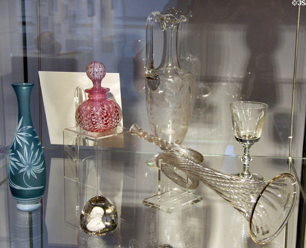 Scottish glassware at Edinburgh City Art Centre. Edinburgh, Scotland.