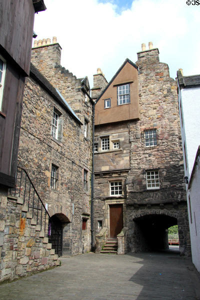 Rear facade of Museum of Edinburgh on Bakehouse Close. Edinburgh, Scotland.