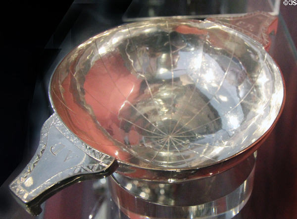Silver Quaich (c1710) by Robert Kerr of Edinburgh at Museum of Edinburgh. Edinburgh, Scotland.