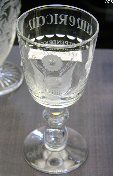 American Bicentennial Goblet (1976) by David Hammond for Edinburgh Crystal of Penicuik at Museum of Edinburgh. Edinburgh, Scotland.