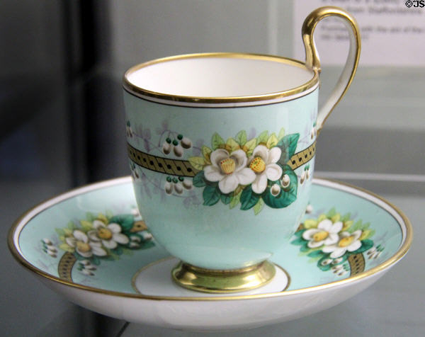 Porcelain cup by J&MP Bell aka The Glasgow Pottery at Museum of Edinburgh. Edinburgh, Scotland.