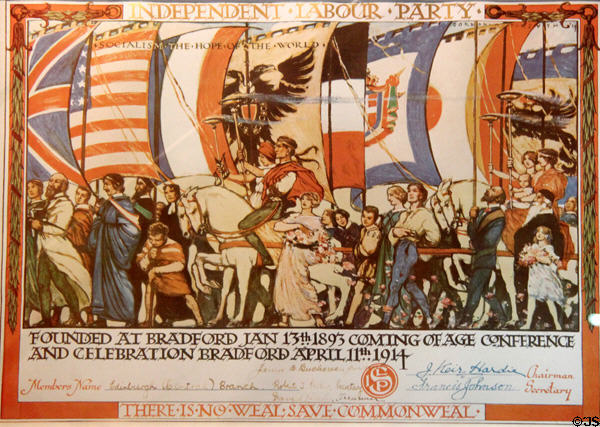 Membership card of Independent Labour Party (1914) at People's Story Museum. Edinburgh, Scotland.