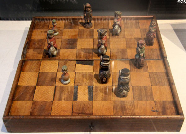 Sir Walter Scott's chess set at Writers' Museum. Edinburgh, Scotland.