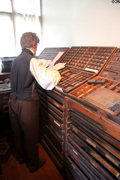 James Ballantyne print shop at Writers' Museum. Edinburgh, Scotland.