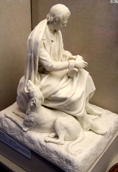 Sir Walter Scott Monument statuette by Sir John Steell & produced (1850) by W.T. Copeland & Sons of Spode Works of Stoke at Writers' Museum. Edinburgh, Scotland.