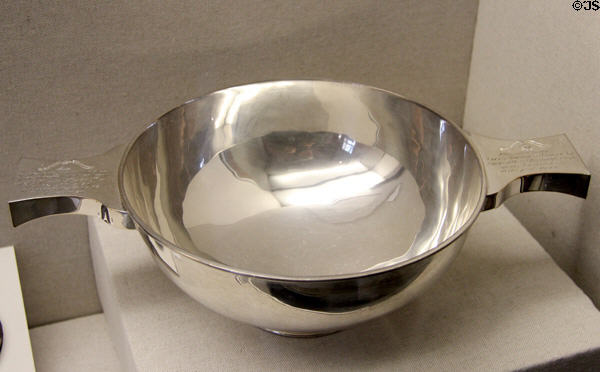 Silver quaich (2001) to commemorate 200th anniversary of Sir Walter Scott joining Freemasons at Writers' Museum. Edinburgh, Scotland.
