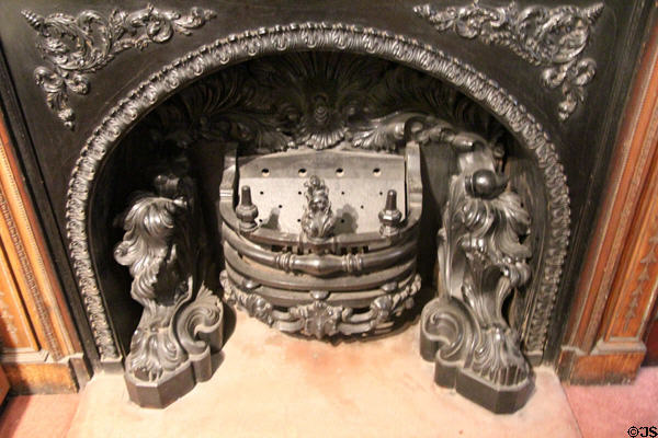 Cast-iron grate from house of literary figure Christopher North now at Writers' Museum. Edinburgh, Scotland.