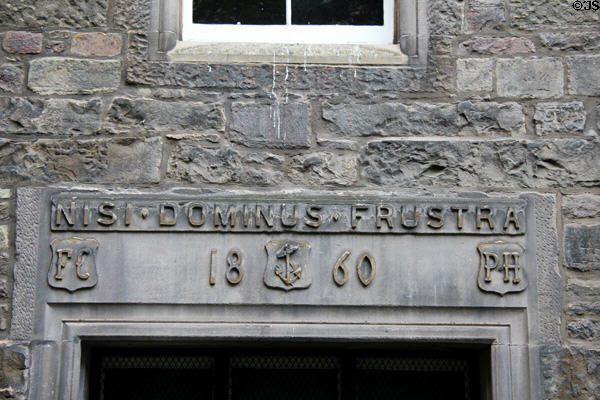 Door header (1860) on Lady Stair's Close. Edinburgh, Scotland.