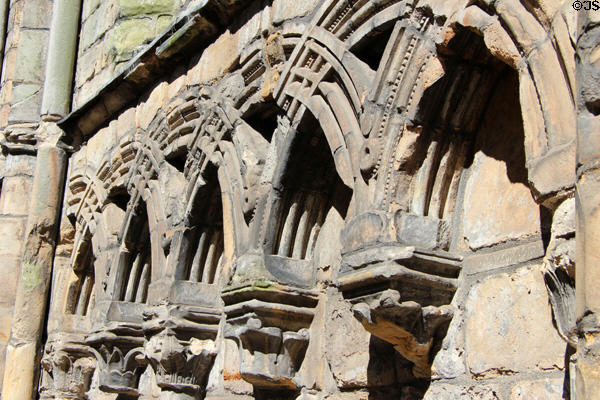 Overlapping arches in nave of Holyrood Abbey. Edinburgh, Scotland.